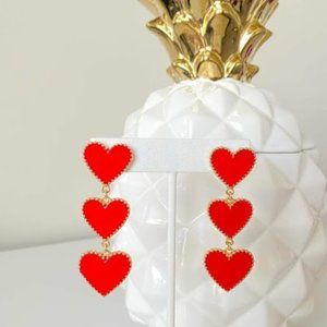 Red Hearts Earrings